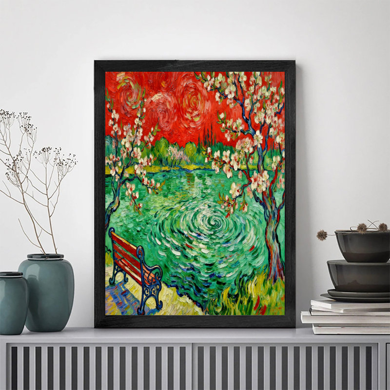 Reproduction d'art encadré noir rétro nuit étoilée, 17" H x 13" W