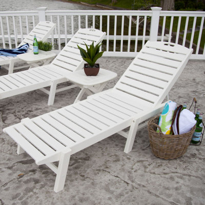 Lakeside POLYWOOD Nautical Chaise with Wheels