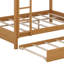Lit superposé en bois avec échelle et lit gigogne, lit superposé en bois massif rustique pour enfants, adolescents, adultes-849288670