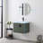 Blossom 24'' Wall-Mounted Bathroom Vanity in Sage Green – Solid Wood, Floating Design, Acrylic Sink, Compact Storage Organizer-2017344665