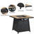 28 - Inch Square Propane Fire Pit Table 40,000 With Waterproof Cover, Brown, + Iron, Easy Assembly, Outdoor Decor Addition Auto Ignition Gas Table, Tile Desktop, Relaxing Spot-203622461