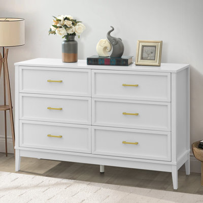 47.3" W 6-Drawer Wood Double Dresser