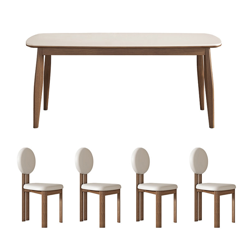 4 - Person Four Leg Dining Set, 29.53"H x 62.99"L x 31.5"W