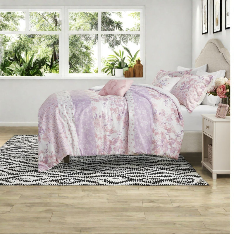 Ensembles de literie certifiés hypoallergéniques, microfibre de polyester, motif floral rétro pour la maison