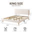 Structure très grand lit, lit plateforme tapissier moelleux avec tête de lit réglable en hauteur, structure robuste et Alats, conception silencieuse, compatible avec les matelas sans ressorts, facile à assembler, beige-821295866-821295870