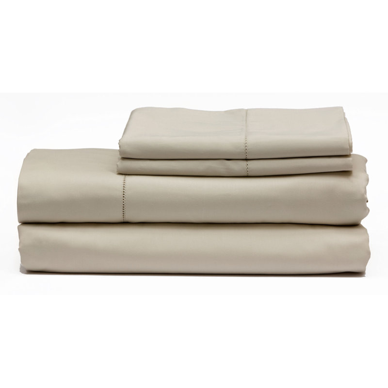 Ensemble de draps en satin de coton de qualité égyptienne 400 fils Caples, Très grand, Gris