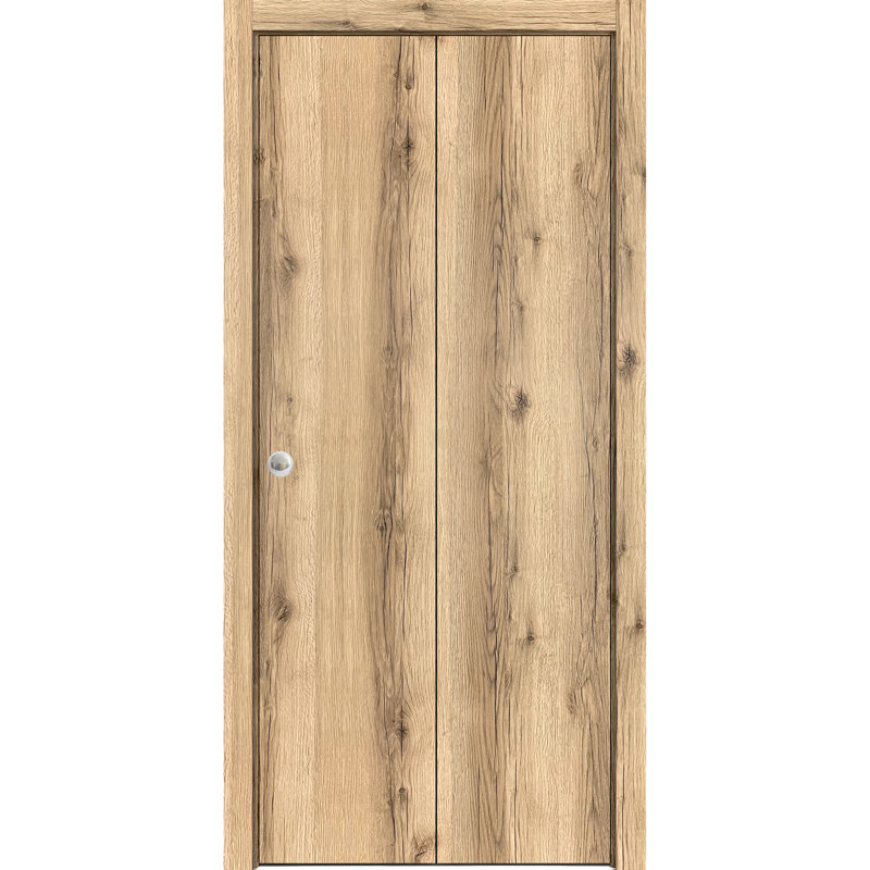 Porte pliante à panneaux en bois Planum, Chêne, 72 po x 96 po