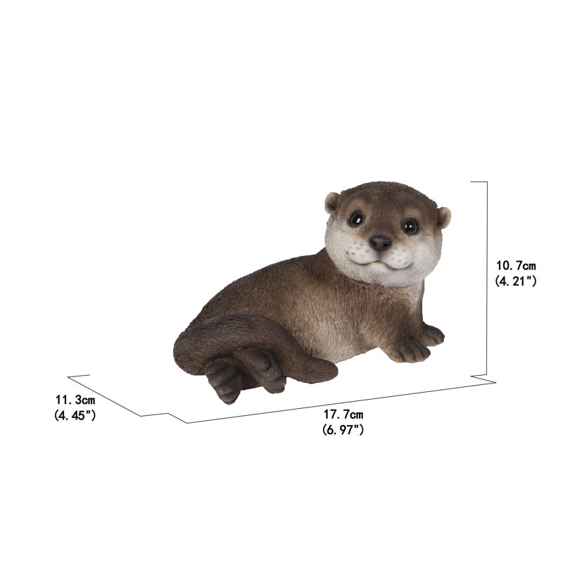 Otter Laying Back Statue
