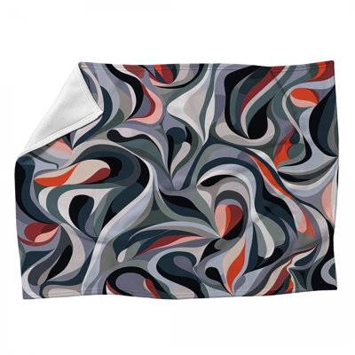 Jeté en molleton Swirl - Jetés abstraits pour canapés ou lits