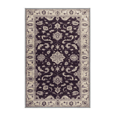 Machine Washable Overdyed Brown Area Rug