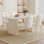 Ensemble de table de salle à manger moderne à finition en faux marbre pour 4/6, ensemble de salle à manger rectangulaire avec chaises en cuir PU, table en bois d'ingénierie, facile à nettoyer