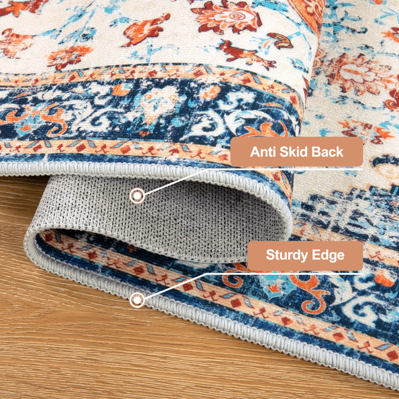 Non-Slip Kitchen Mat Runner Rug(Set of 3), Orange