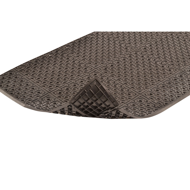 Rouleau de plancher de garage en hd coussin-lok, Rectangle 3 pi 6 po x 6 pi, Noir