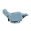 Fauteuil inclinable et oscillant avec mouvement pivotant et revêtement en cuir bleu