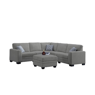 Canapé modulaire en velours côtelé 6 pièces