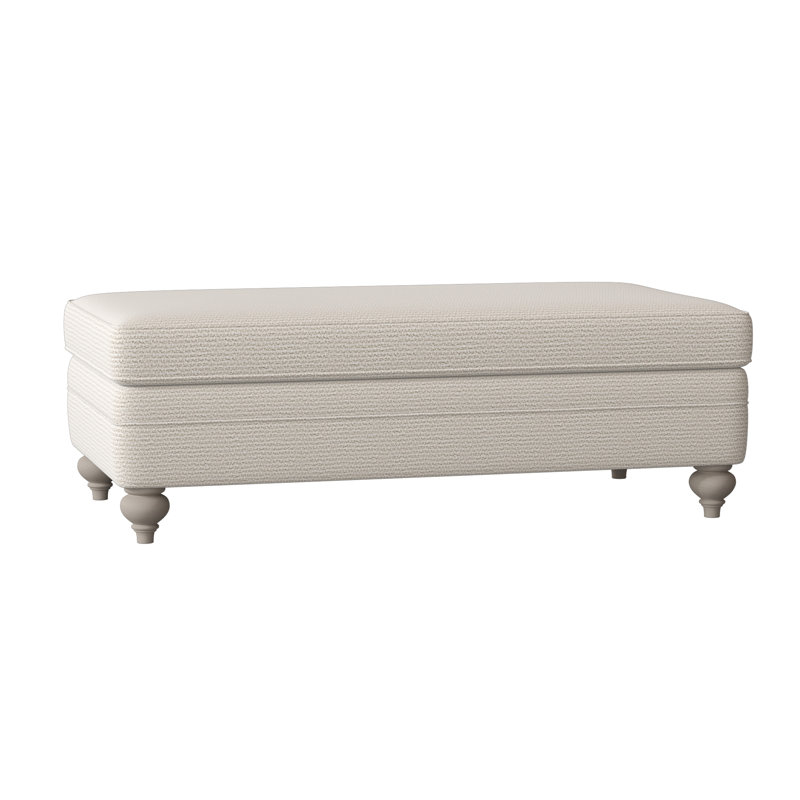 Tarleton Ottoman, Cream Chenille 1345-002, Blanca