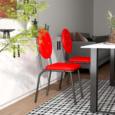 Tabourets de bar 4 pièces en similicuir avec surface imperméable, pieds en métal, assemblage facile pour la cuisine et la salle à manger