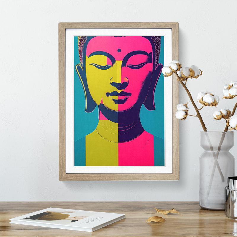 Modern Buddha No.2 Abstract - Framed Print, 64cm H x 46cm W x 2cm D, Oak Framed