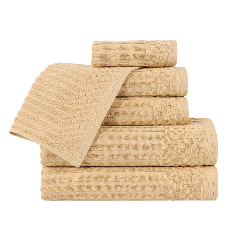 Collection de serviettes 6 pièces Soho Spa, Ensemble de serviettes 6 pièces, Doré
