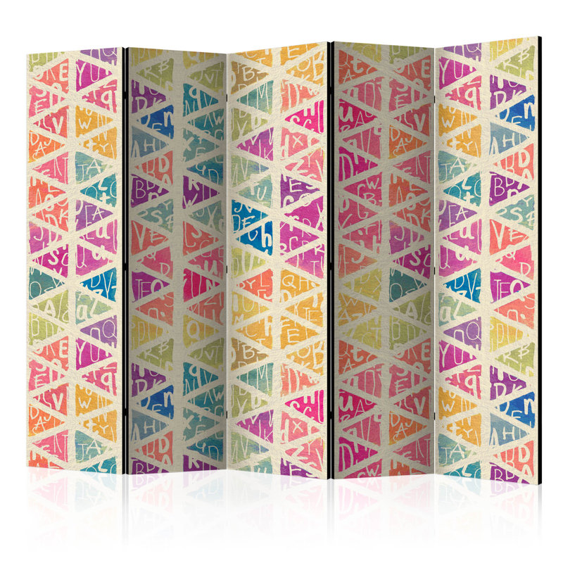 Room Divider - Letters Nad Triangles II [Room Dividers], 5, 172cm H x 225cm W x 3cm D