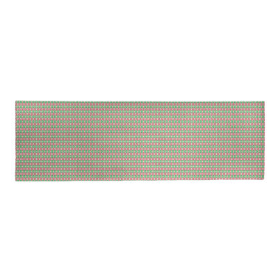 Tapis vert/rouge fait main
