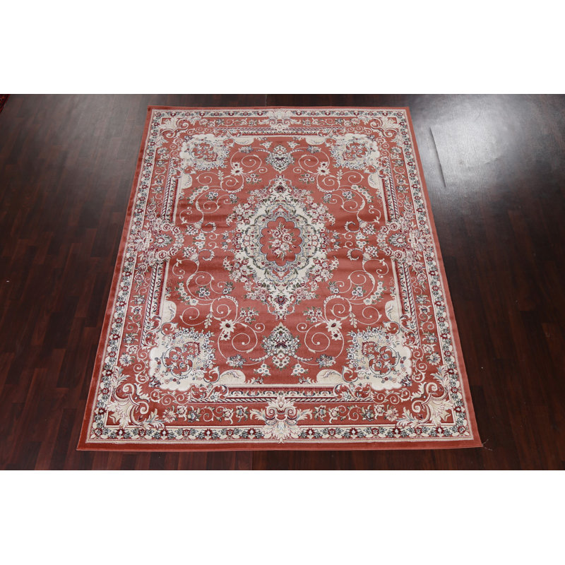 Tapis turc oriental à motif floral transitionnel 2 x 3, Rectangle 9 pi 10 po x 13 pi 1 po