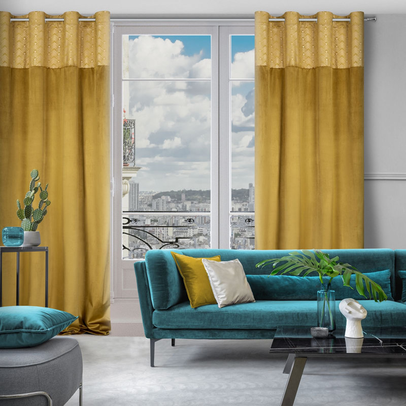 Pimms Eyelet Blackout Curtain, Gold