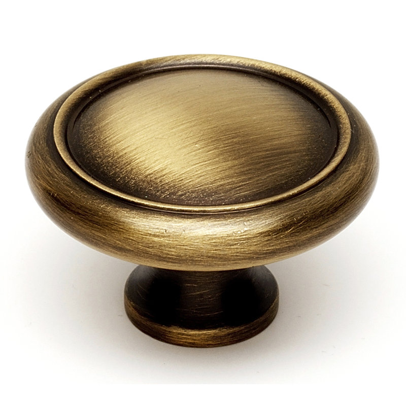 Antique English Brass Traditional Cabinet Knob with Mounting Hardware