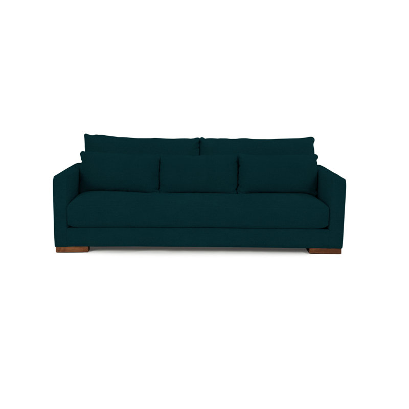 Leon Sofa, Walnut, Peacock Polyester