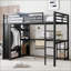 Structure de lit double pleine grandeur avec garde-robe intégrée-236022534-236022529