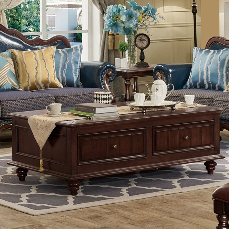 Table basse de style américain rétro, Marron foncé