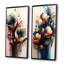 Ensemble de 2 art mural bleu et bourgogne «Cally Lily Bouquet II»-1243673767-1243673763