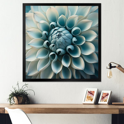 Bleu, blanc, fleurs de Dahlia I - art mural Dahlia
