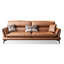 Canapé modulaire 84,65 po en cuir véritable brun