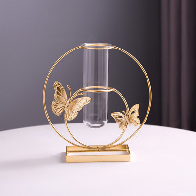 Fleurs artificielles kbndieu pour la décoration de la maison Décoration de fleurs artificielles Salon Simulation de bureau Arrangement floral Table de salle à manger Vase hydroponique Décoration de style
