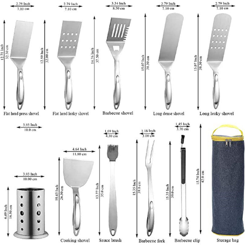 Ensemble d'accessoires pour barbecue avec porte-ustensiles