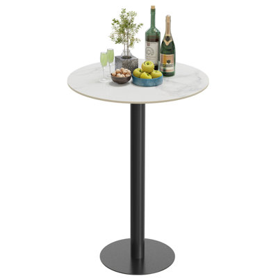Whitnash Round Marble Top Dining Table with Iron Base