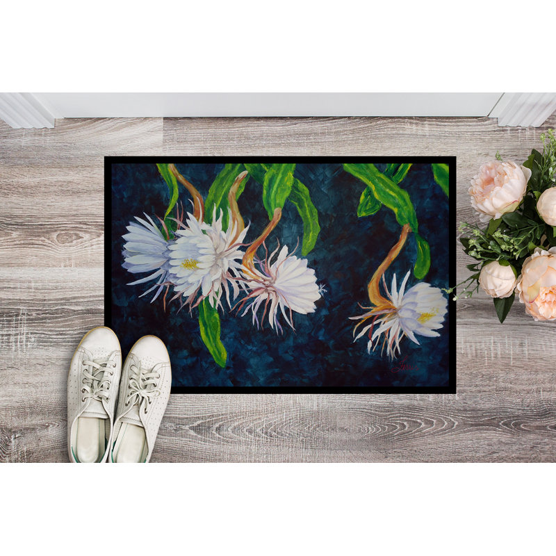 Non-Slip Doormat, 18" W x 27" L, Night Blooming Cereus