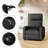 Fabric Recliner Chair, Single Reclining Sofa With Thicker Seat Cushion And A Side Pocket, Home Theater Seating With Adjustable Backrest And Footrest, For Living Room, Linen Black-146872736