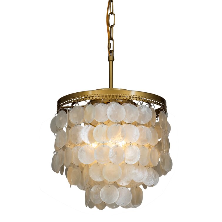 ALOA DECOR Dickison 3-Light Brass Statement Tiered Chandelier with