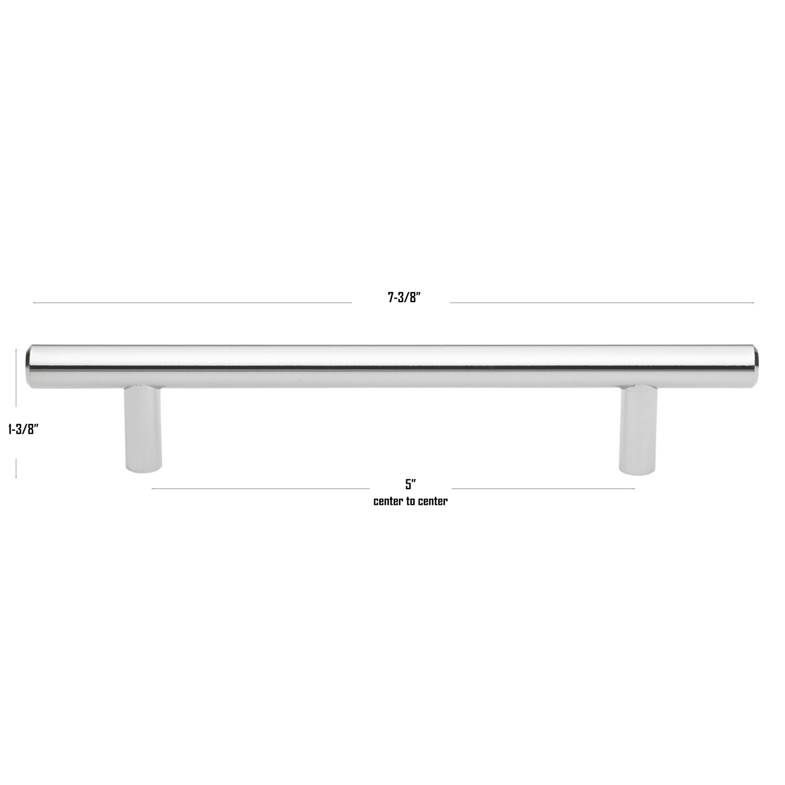 Roman Modern Bar Pull, Polished Chrome, 5 1/16"