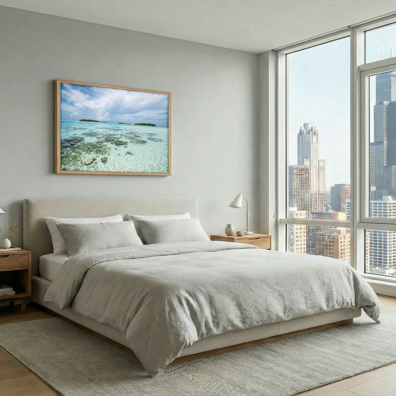 Ensemble de 1 tableau sur toile « Paradis tropical », H 32 po x l 48 po, Naturel