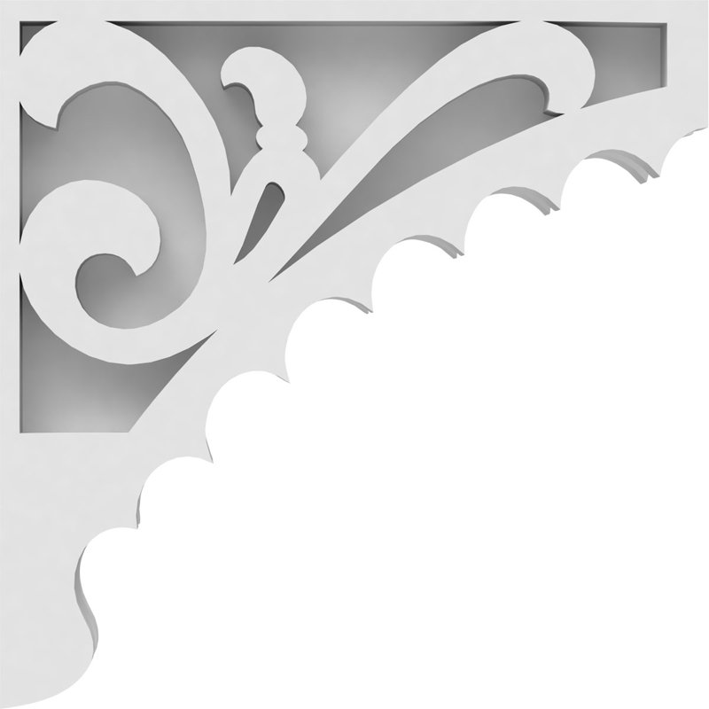 1 7/8"W X 8"D X 8"H Genova Architectural Grade PVC Corbel, 8" H x 8" W x 1.875" D, PVC