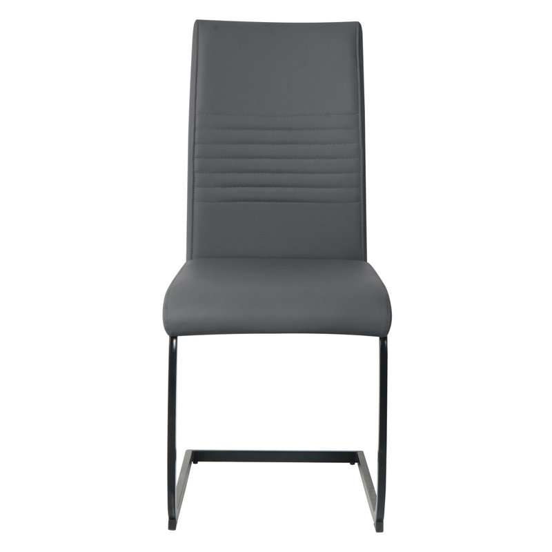 Stuhl 47cm H Upholstered Metal Cantilever Chair, in Grey