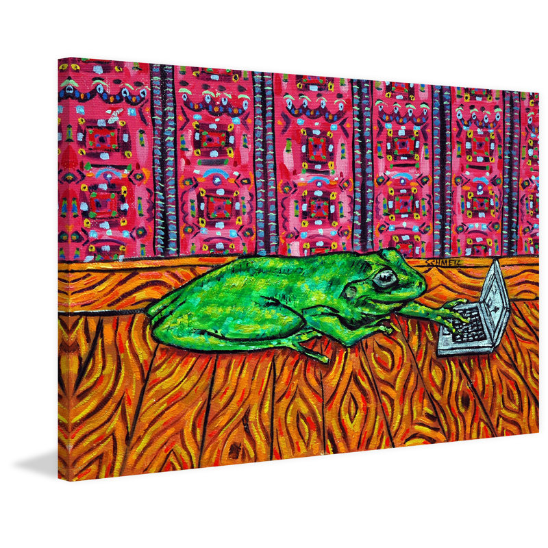 «Frog ordinateur» par Jay Schmetz - reproduction sur toile, H 12 po x l 18 po