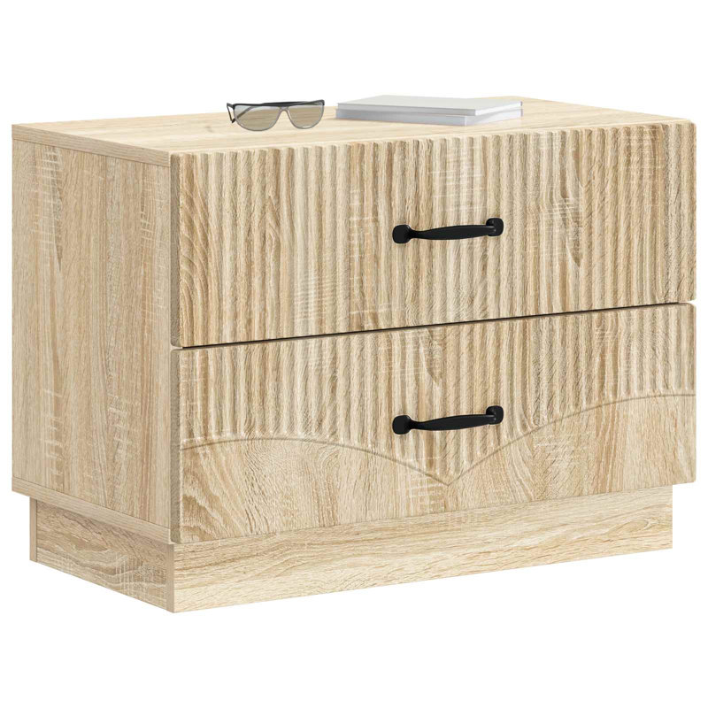 62cm W Manufactured Wood Bedside Table, Sonoma Oak