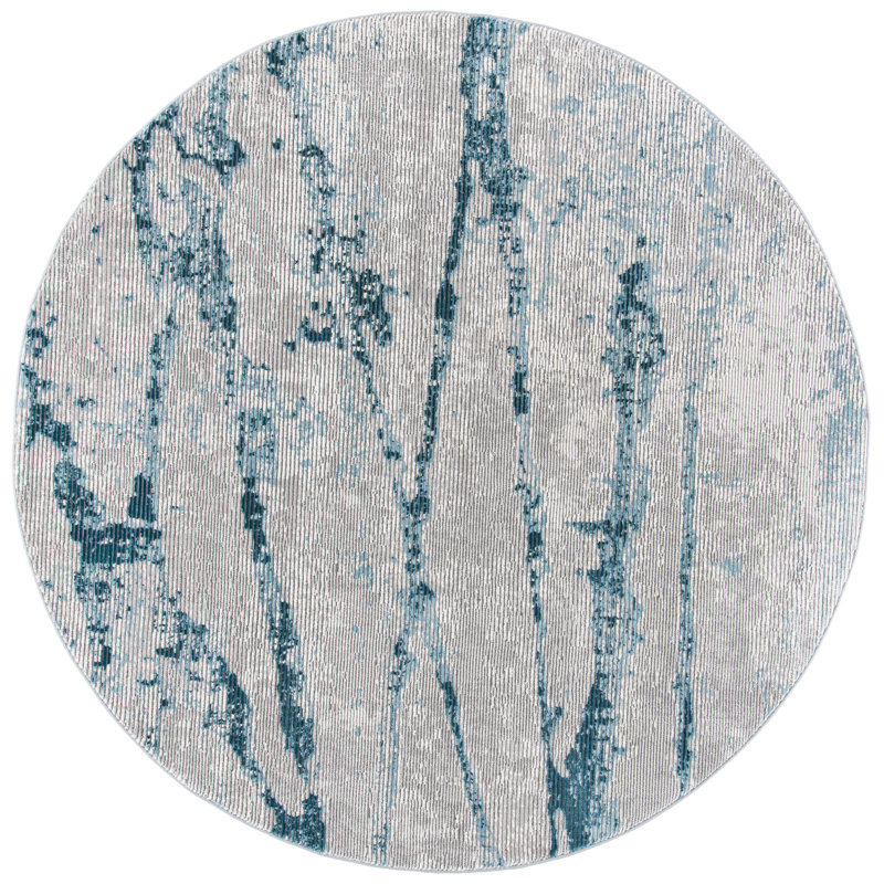 Meadow 500 Performance Abstract Rug, Round 6'7"