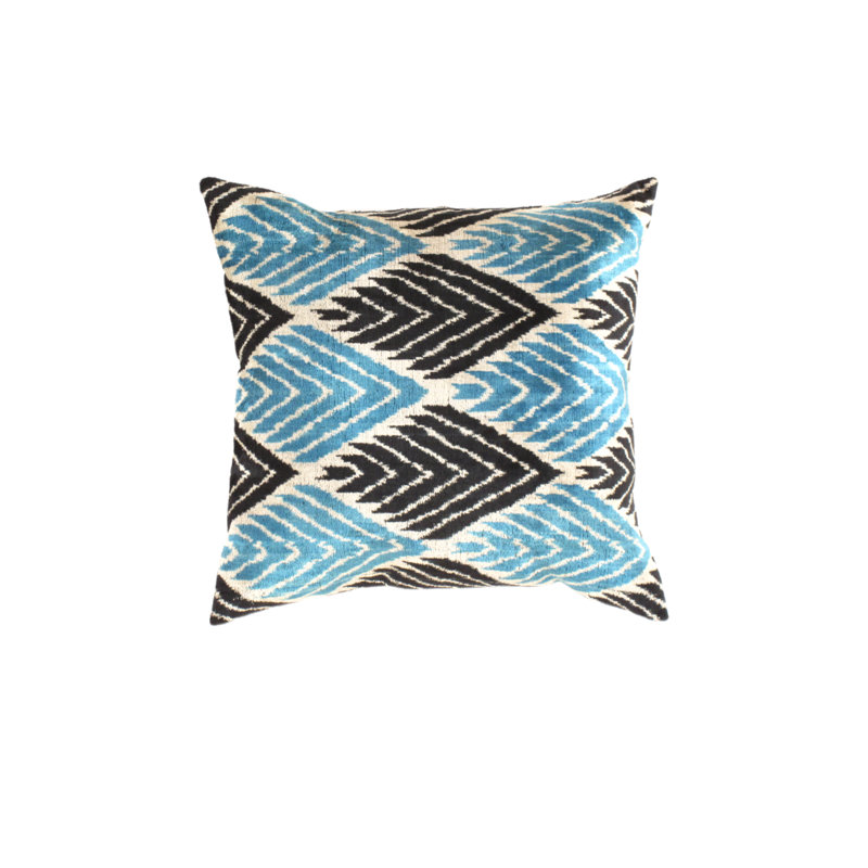 Coussin en velours réversible, Bleu