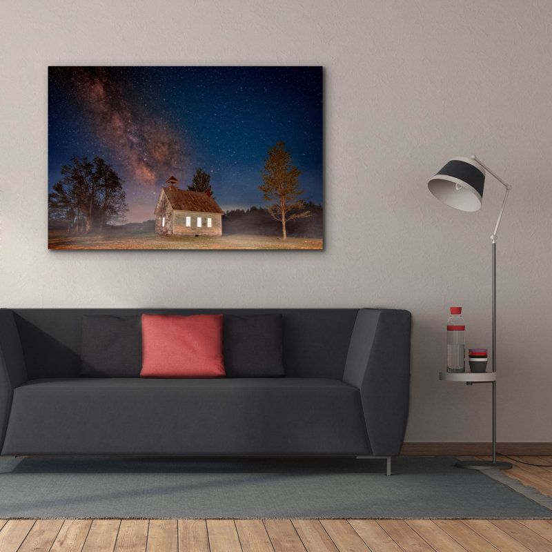Toile épique Graffiti «Schoolhouse Under The Stars» par Rick Berk, 60 po x 40 po