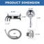 Robinet de baignoire à inverseur avec douche à main à 6 réglages Ift-Up, chrome, valve brute non incluse-139598574
